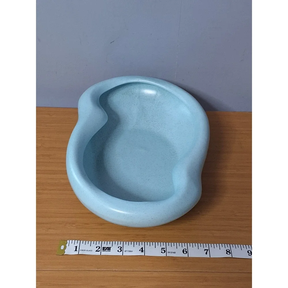 Haeger Potteries Mid Century Modern Blue Biomorphic Ceramic Planter Bowl